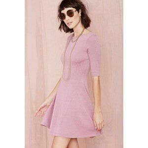Nasty Gal Womens Pink Knit Low Back Take Turns Mini Dress Size S